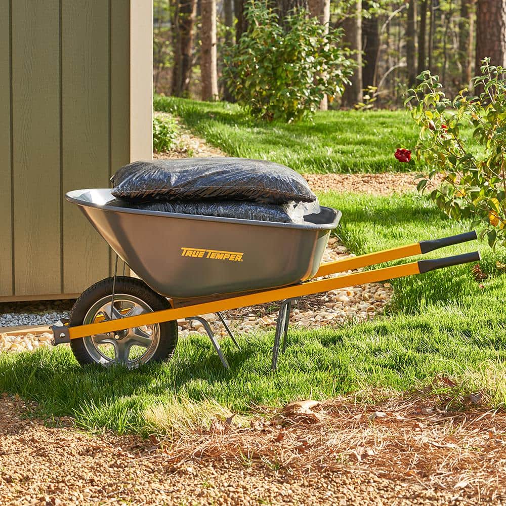 Image 81 - True Temper R6STSP14 6 cu. ft. Wheelbarrow with Steel Handles and Flat Free Tire, 15 AMP, 4500 RPM
