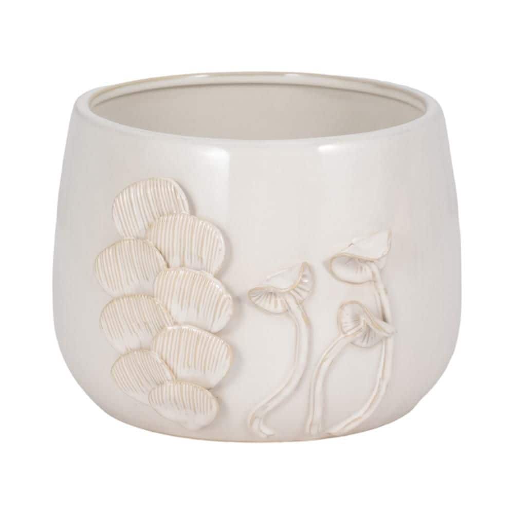 Ivory Ceramic Mushroom Applique Decorative Planter (8 in. W x 7 in. H) price history on PriceWatchPro