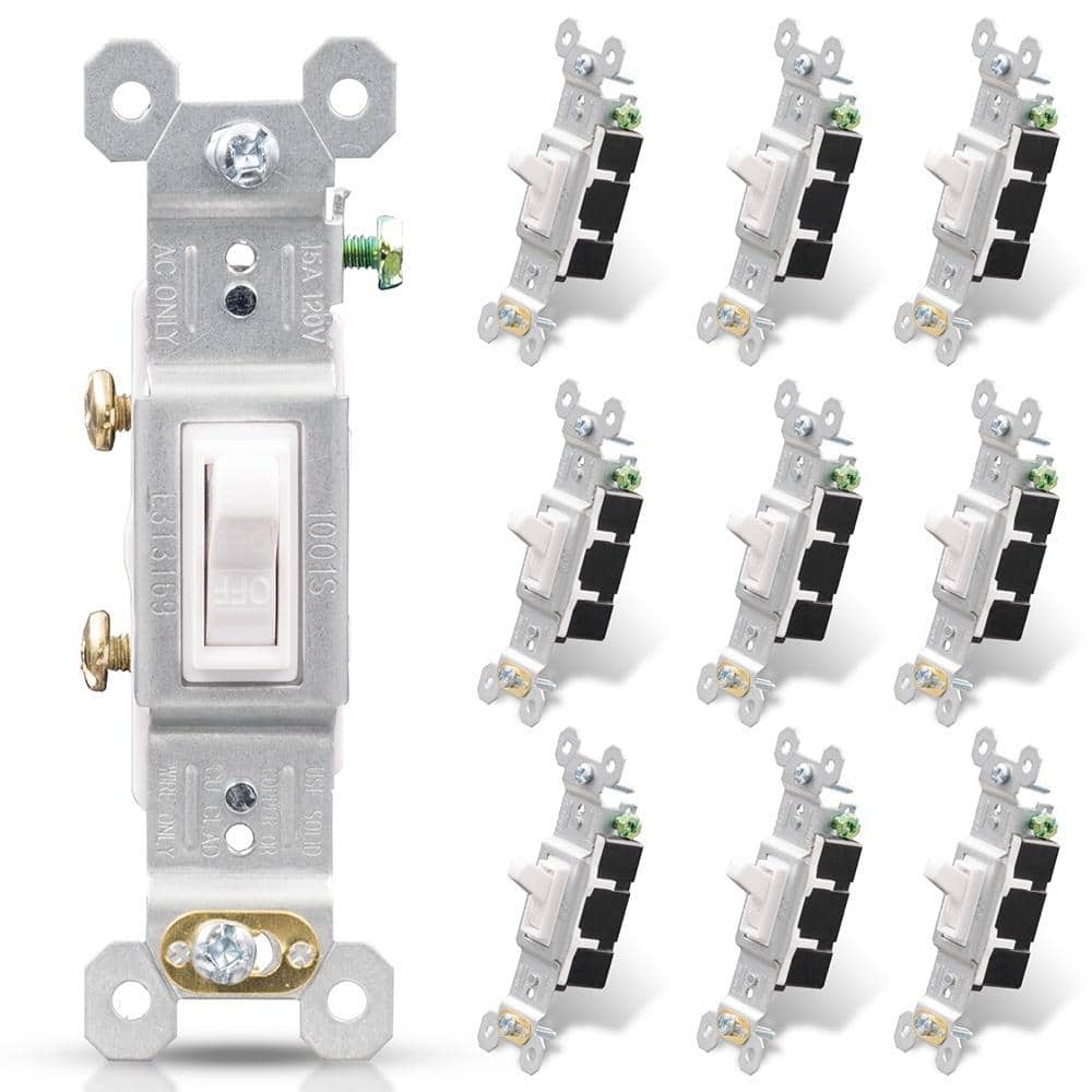 Commercial Electric 15 Amp SinglePole Toggle Light Switch, With Midway