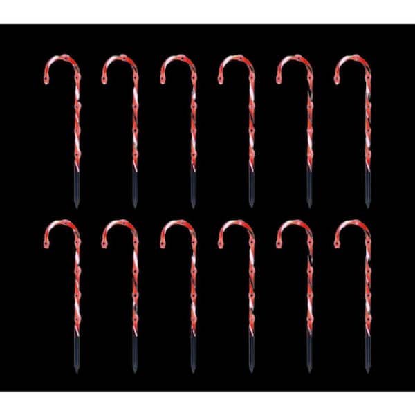 17 in. Christmas Candy Cane Lights, Christmas Pathway Lights with 72 Red, 12 Packs Candy Christmas Lights Candy Cane