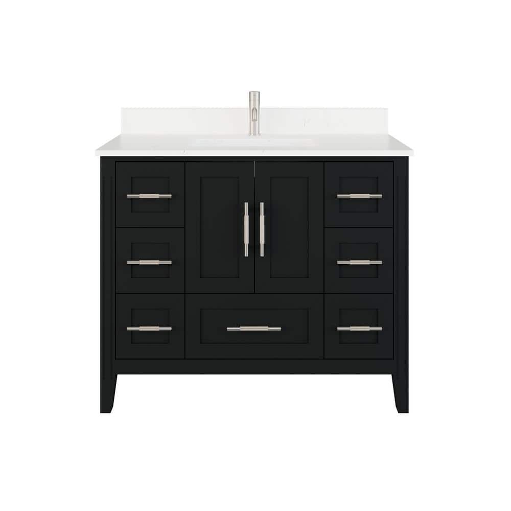 Houston 42 in. W x 22 in. D Bath Vanity in Espresso Diamond Quartz Top with