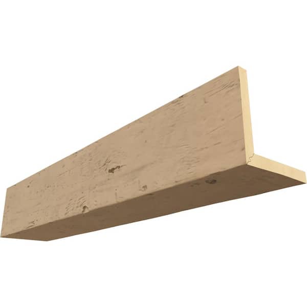 Ekena Millwork Endurathane 12 in. H x 4 in. W x 14 ft. L Knotty Pine Oatmeal Faux Wood Beam