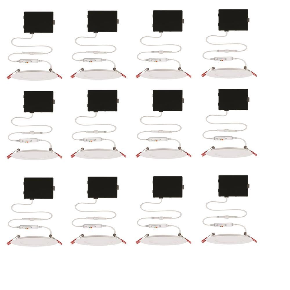 Ultra Slim Integrated LED 4 in Round Adj Color Temp Canless Recessed Light 