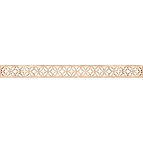 Ekena Millwork Crosby Fretwork 0.25 in. D x 46.375 in. W x 4 in. L Red Oak Wood Panel Moulding