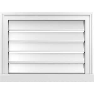 24" x 18" Vertical Surface Mount PVC Gable Vent: Functional with Brickmould Sill Frame
