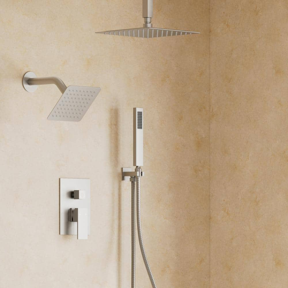 CRANACH 3-Spray Ceiling Mount 10 and 6 in. Dual Shower Head and ...