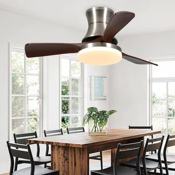 42 in. Smart Indoor Brushed Nickel Ceiling Fan with 3-Colors LED Light/Dimmer and DC Reversible and APP/Remote Control