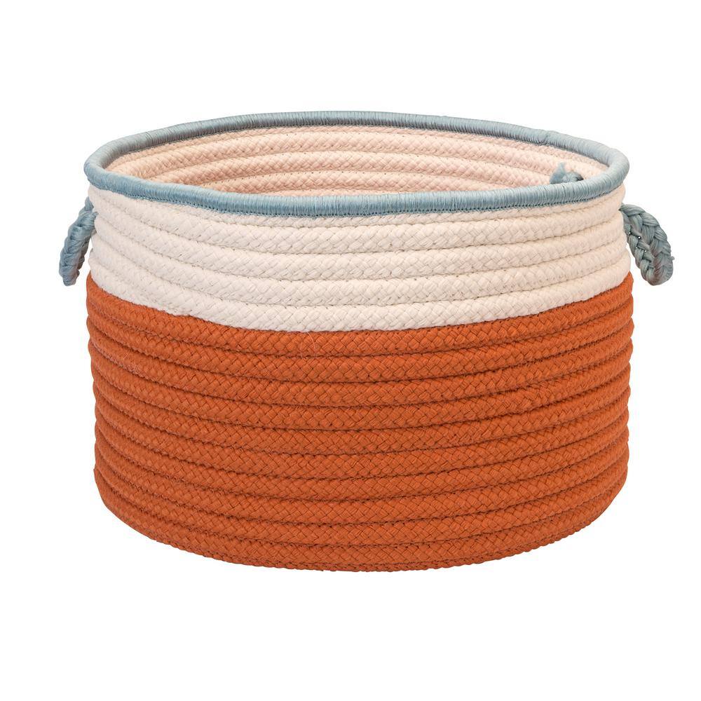 Indoor/Outdoor Orange/Light Blue 14 in. x 14 in. x 10 in. Round Polypropyle