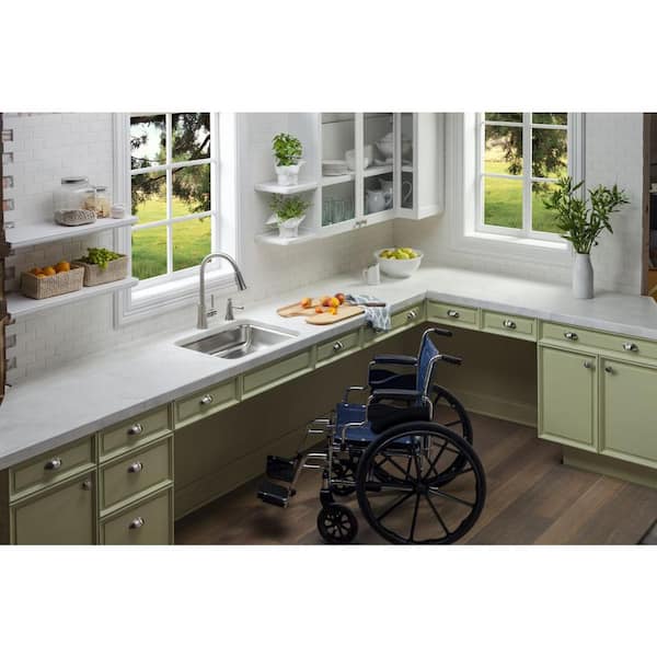 Lustertone Undermount Stainless Steel 24 in. Single Bowl Kitchen Sink with 5 in. Bowl ADA Compliant