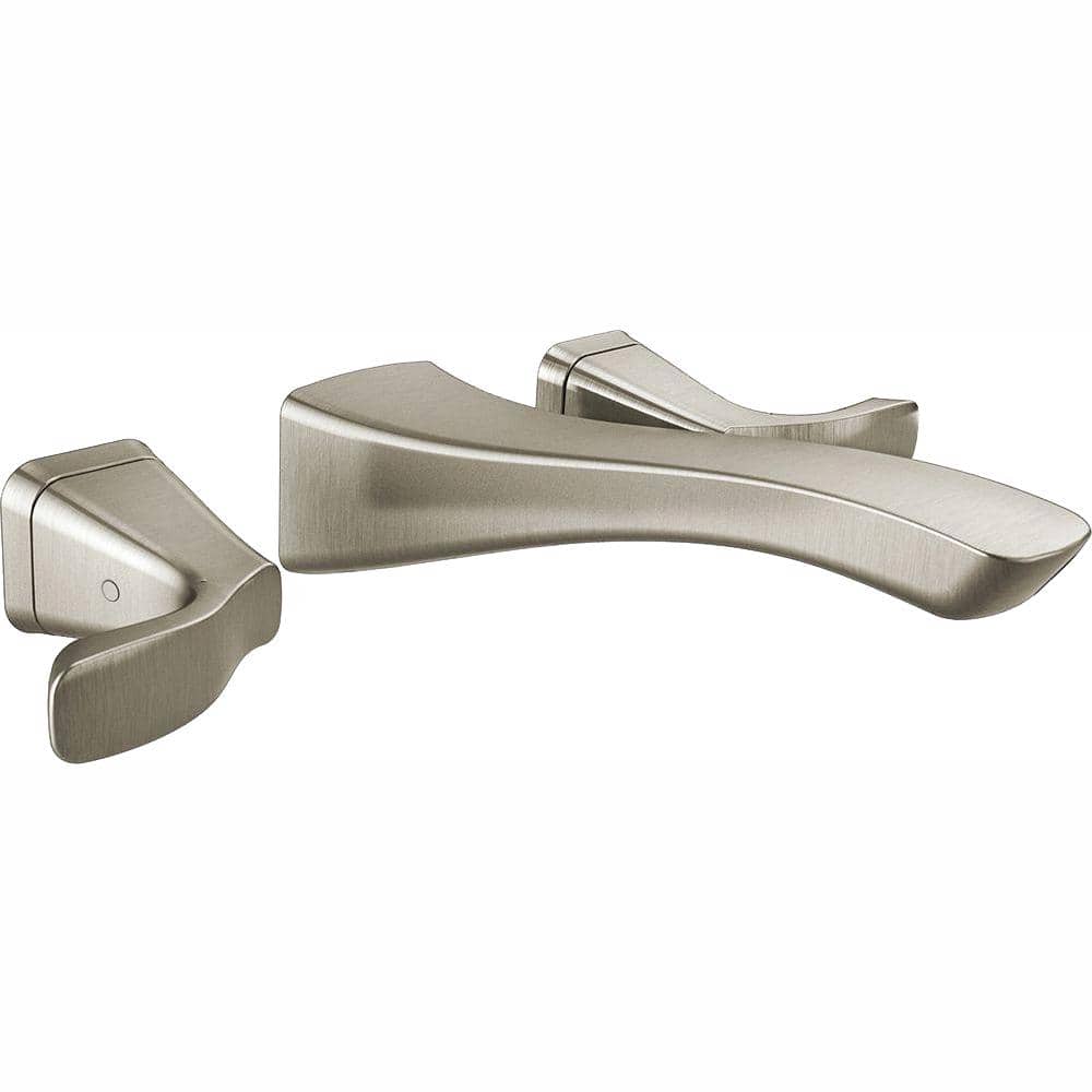 Tesla 2-Handle Wall Mount Bathroom Faucet Trim Kit in Stainless (Valve Not Included)