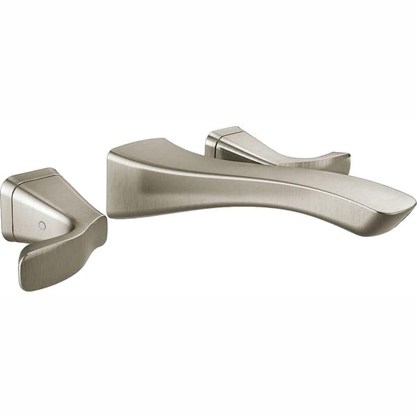 Delta Tesla 2-Handle Wall Mount Bathroom Faucet Trim Kit in Stainless (Valve Not Included)