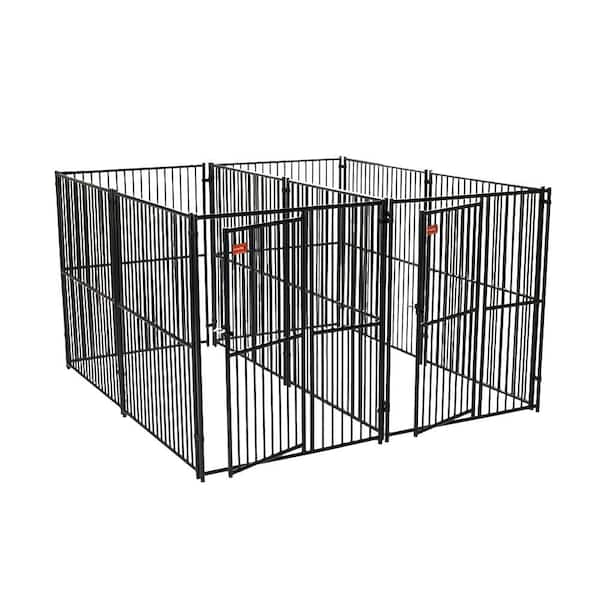 Lucky Dog 6 ft. H x 5 ft. W x 10 ft. L European Style 2 Run Kennel with Common Wall