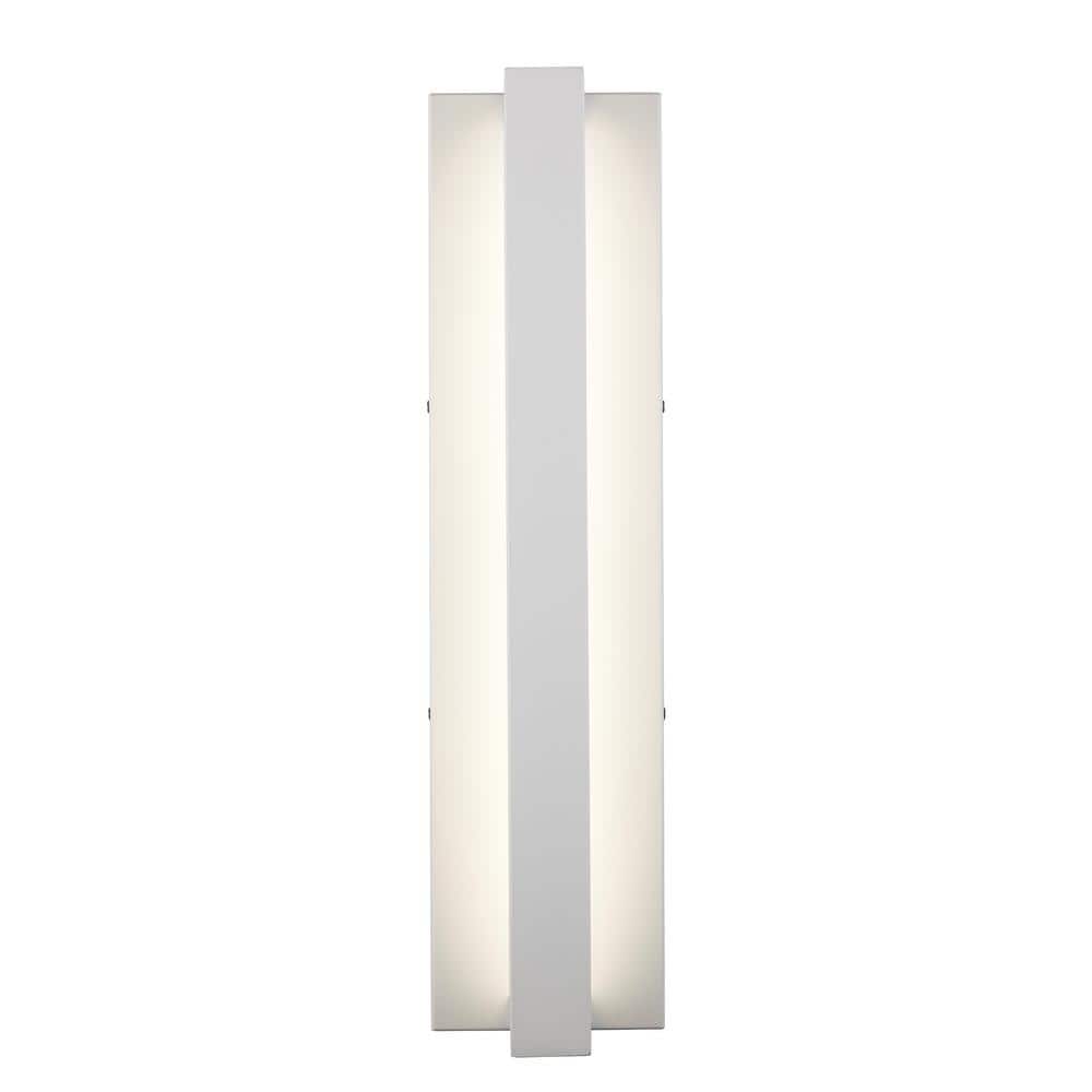 Home Decorators Collection Archer 24 in. White Integrated LED Outdoor ...