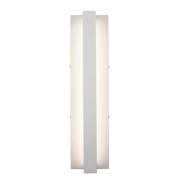 Home Decorators Collection Archer 24 in. White Integrated LED Outdoor Wall Light Fixture