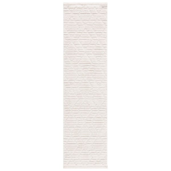 Urban 2 ft. x 6 ft. Ivory Diamond High-Low Runner Rug