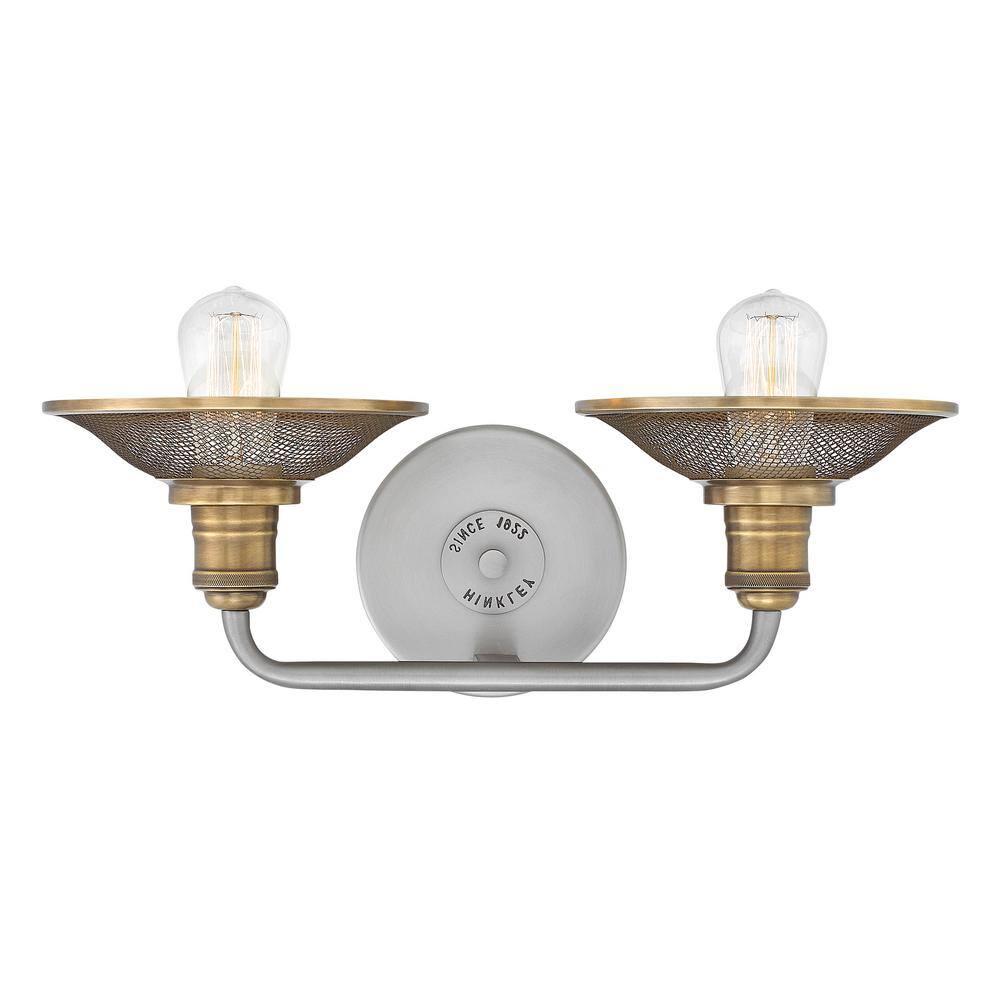 Rigby Antique Nickel 2-Light Mesh Shade Bathroom Vanity Sconce
