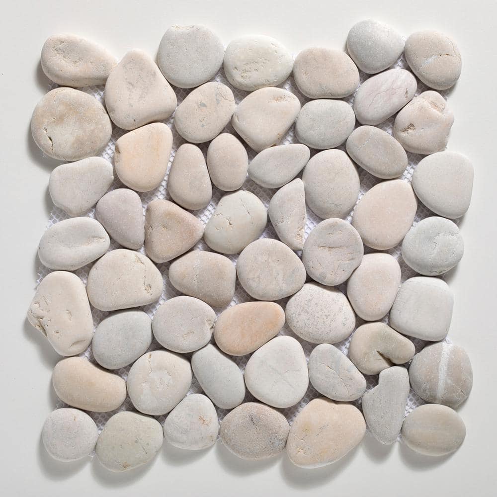 Natural Gray Quartz Pebble Mosaic Tile Sheet