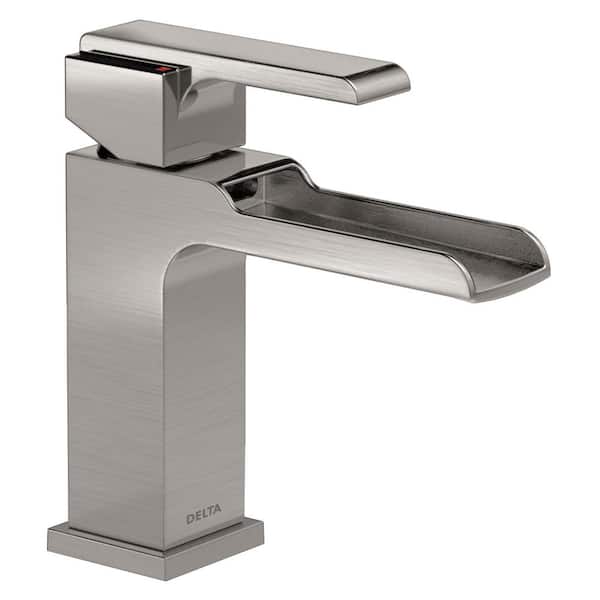 Delta Ara Single Handle Single Hole Bathroom Faucet with Channel Spout in Stainless