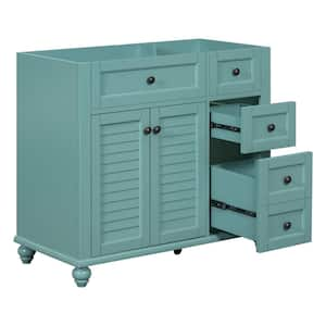 35.4 in. W x 17.9 in. D x 32.99 in. H Freestanding Bath Vanity Cabinet without Top in BlueGreen