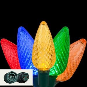 24 ft. 25-Light LED Multi-color Commercial C9 String Lights with Watertight Coaxial Connectors