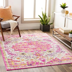 Iris Pink 6 ft. 7 in. x 9 ft. Medallion Area Rug
