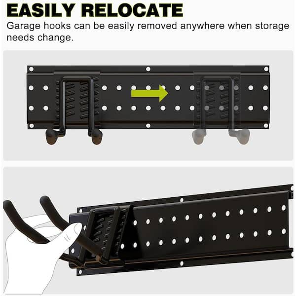 HAUSOURCE 16 Black Shovel Holder Wall Mount Garage Wall