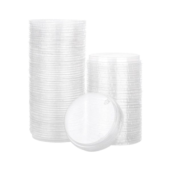 Clear PET Plastic Food Storage Lids for 8 oz. Cups Disposable Ramekin Cupcake Baking Covers for 100-Piece Pack