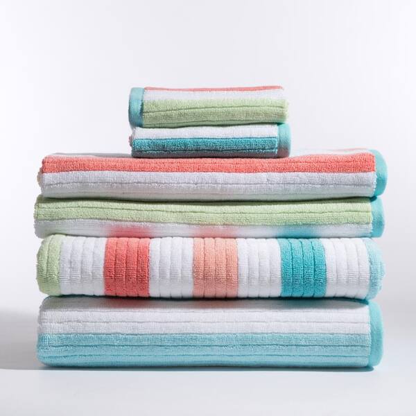 Caro Home Stripes 6-Piece Bath Towel in Karissa