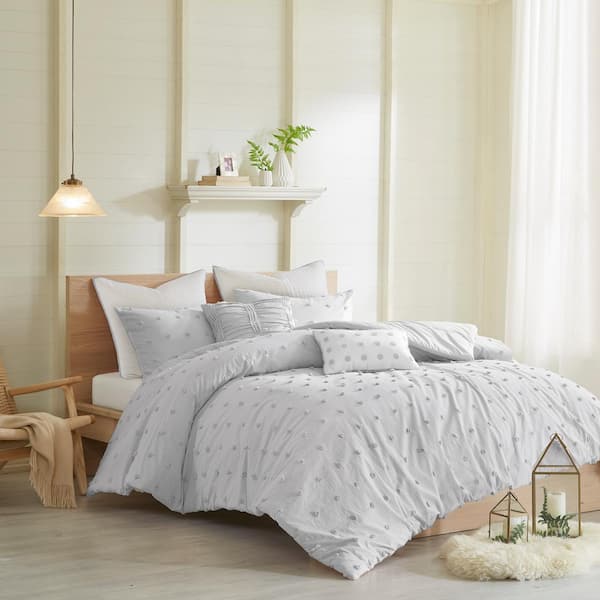 Intelligent Design Maize 7-Piece Grey Cotton Full/Queen Comforter Set