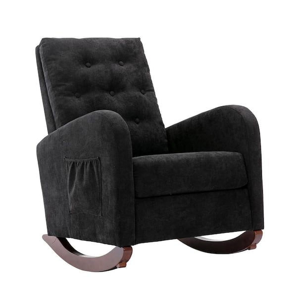Unbranded Black Polyester Fabric Rockers Chair with 1 Side Pocket