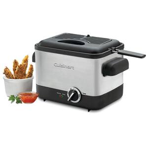 1000W Brushed Stainless Steel Compact Deep Fryer