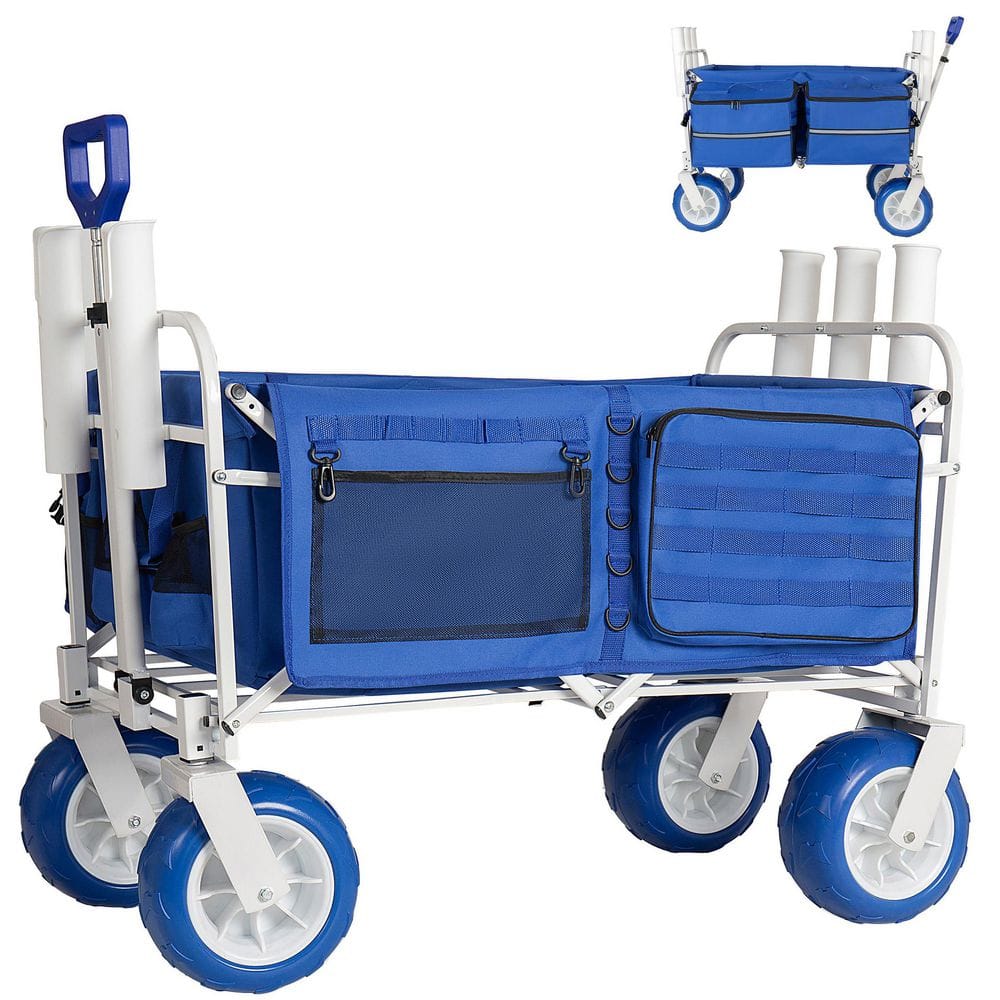 Lea 4 cu. ft. Duty Collapsible Folding Wagon Steel Garden Cart with Rod Holders, Adjustable Handle,Cooler & Storage Bags price history on PriceWatchPro