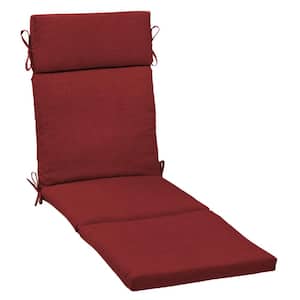 21 in. x 72 in. Outdoor Chaise Lounge Cushion in Ruby Red Leala