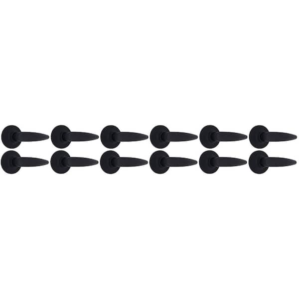 Straight Matte Black Hall/Closet Door Lever 12-Pack