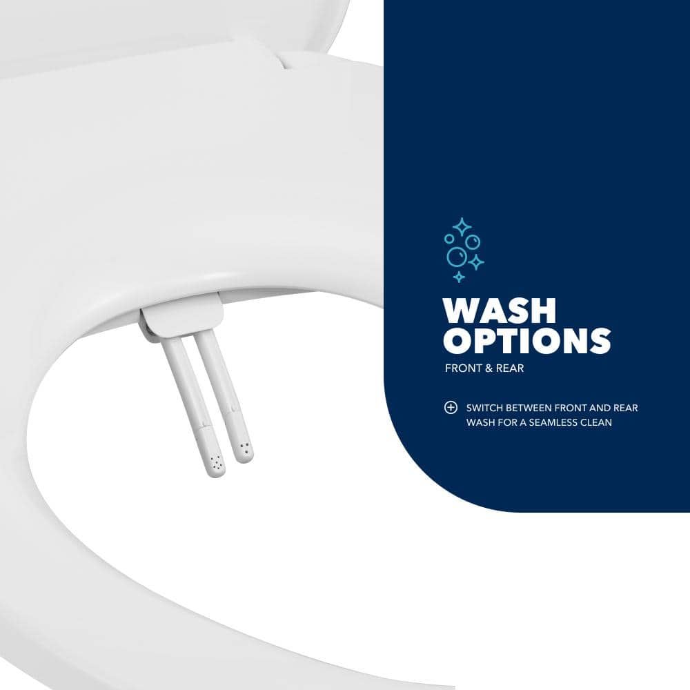 White Polypropylene Manual Bidet Seat with Dual Nozzles