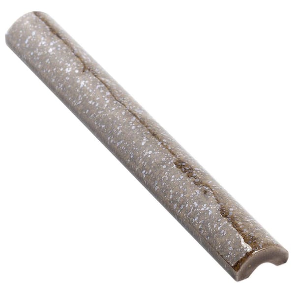 Angela Harris Dark Brown 1 in. x 8 in. Polished Ceramic Wall Pencil Liner Tile