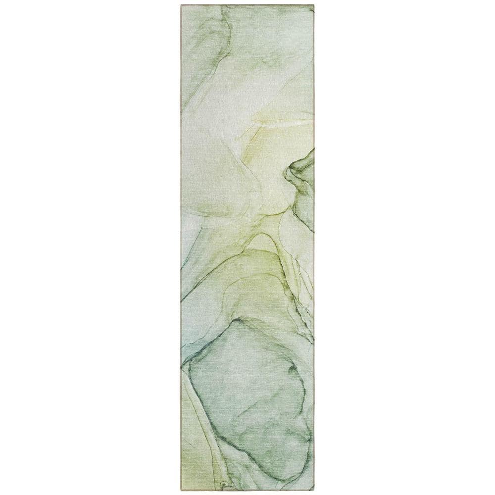 Green 2 ft. x 7 ft. Abstract Indoor / Outdoor Area Rug price history on PriceWatchPro