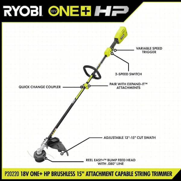 RYOBI ONE+ HP 18V Brushless 15 in. Attachment Capable String