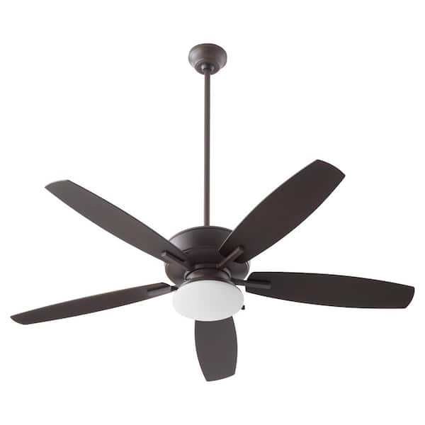 quorum Breeze 52 in. 5-Blades 1-Light 18-Watt Medium Base-Patio Plus in Oiled Bronze Ceiling Fan