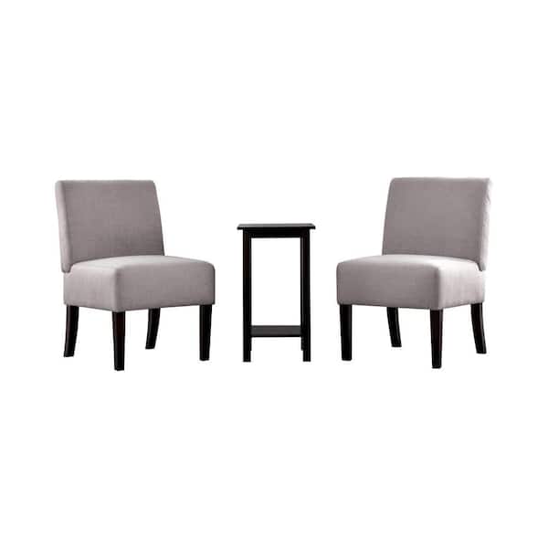 Elias 3-Pieces Light Gray Accent Table and Chairs