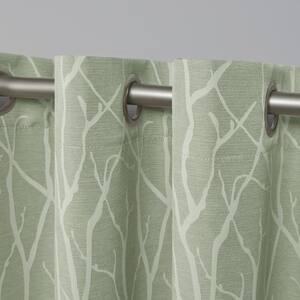 Forest Hill Sage Nature Room Darkening Grommet Top Indoor Curtain Panel, 52 in. W x 84 in. L (Set of 2)