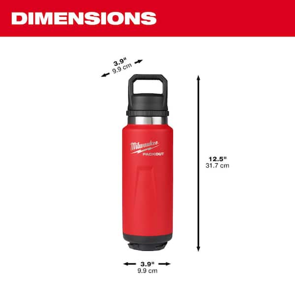 Milwaukee PACKOUT Red 36 oz. Insulated Bottle with Chug Lid 48-22