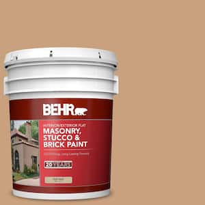 5 gal. #270F-4 Peanut Butter Flat Interior/Exterior Masonry, Stucco and Brick Paint