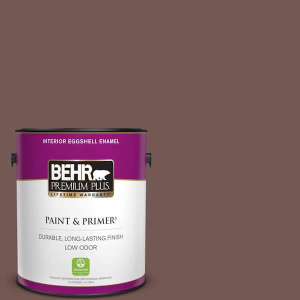 BEHR PREMIUM PLUS 1 gal. #180F-6 Brown Ridge Eggshell Enamel Low Odor Interior Paint & Primer
