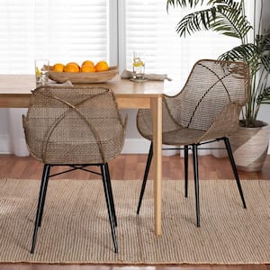 Baxton Studio Louis Beige and Black Dining Chair (Set of 2) 201-2P-12337-HD  - The Home Depot