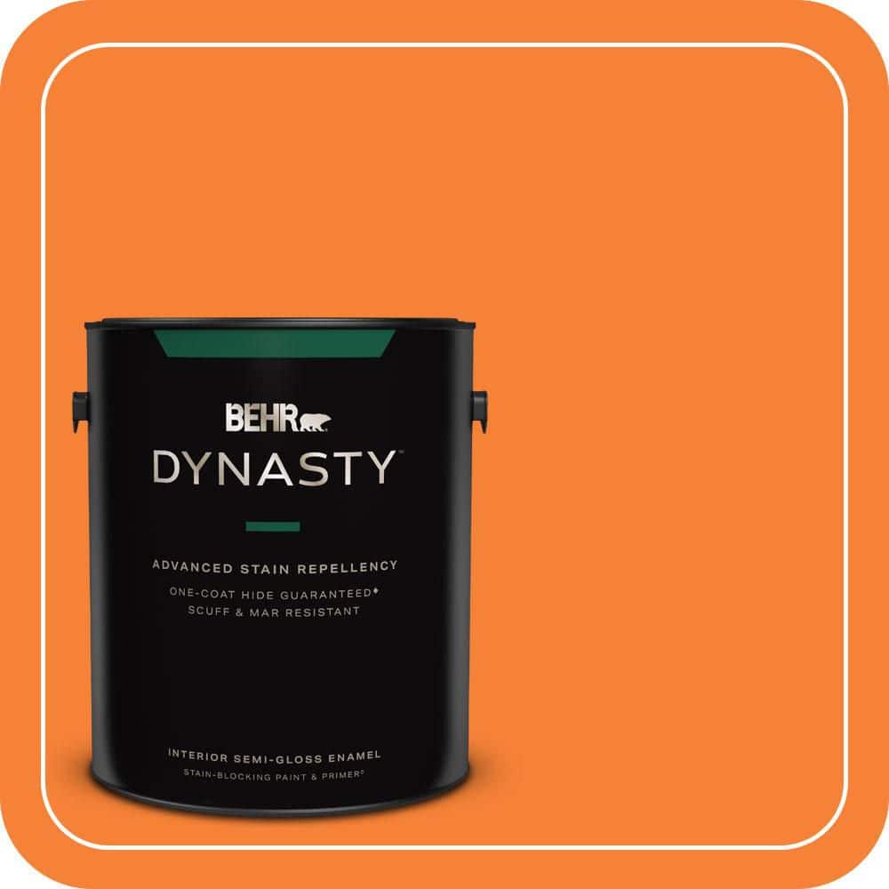 1 gal. #230B-6 Orange Burst Semi-Gloss Enamel Interior Stain-Blocking Paint & Primer price history on PriceWatchPro