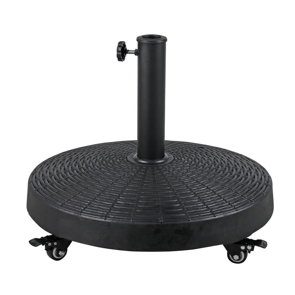 52 lb. Patio Umbrella Base in Black, 20.5 in. Round Stand Resin with Wheels for Outdoor Market Umbrella price history on PriceWatchPro