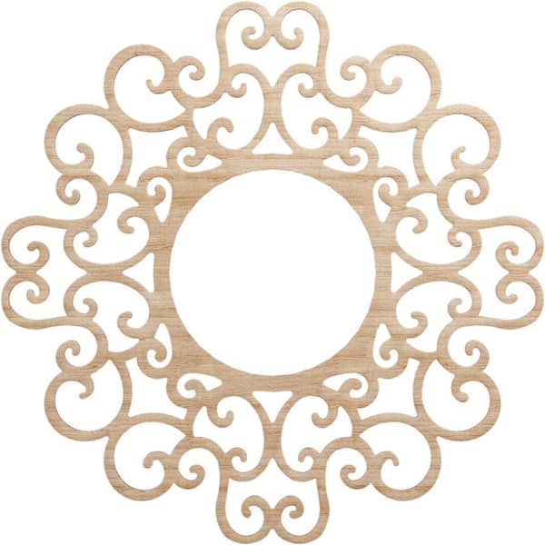 Ekena Millwork 32 in. x 12.25 in. x 0.25 in. Wood Medallion Moulding