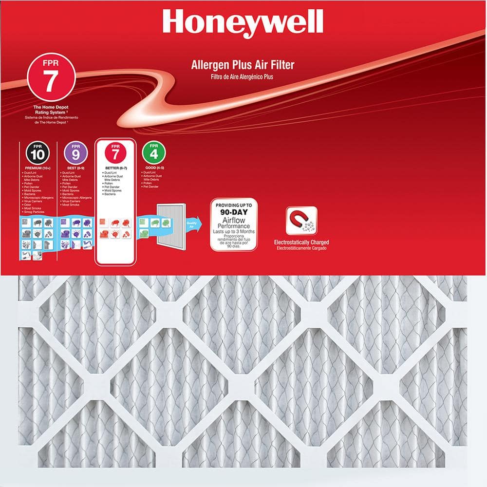 Honeywell 16 x 30 x 1 Allergen Plus Pleated FPR 7 Air Filter ...