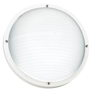 Bayside 1-Light White Outdoor 5 in. Wall/Ceiling Fixture